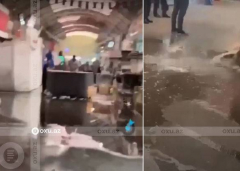 “Sədərək”də bəzi mağazaları su basdı - Video