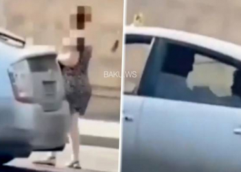 Bakıda taksi sürücüsündən qadın müştəriyə qarşı zorakılıq - Video